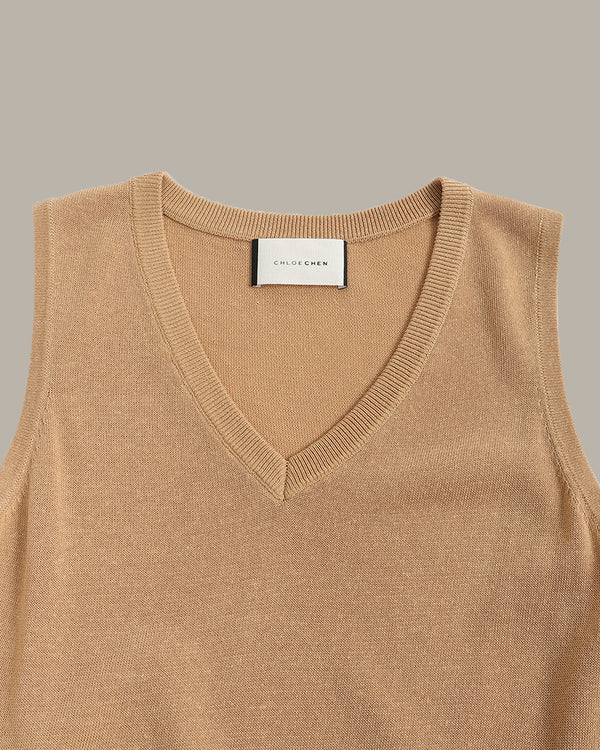 V-Neck Knit Tank Top