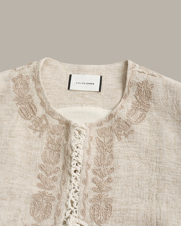 Embroidery Linen Vest