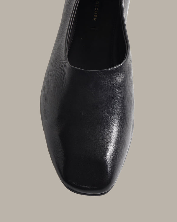 Cecilia Square-Toe Leather Flats