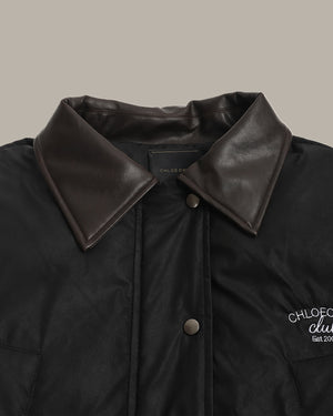 Embroidered Contrast Collar Down Jacket