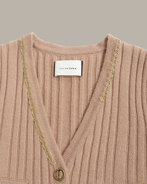 V-Neck Ribbed Knit Vest