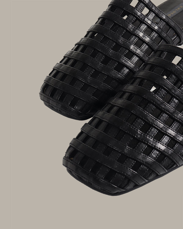 Cara Leather Woven Mules