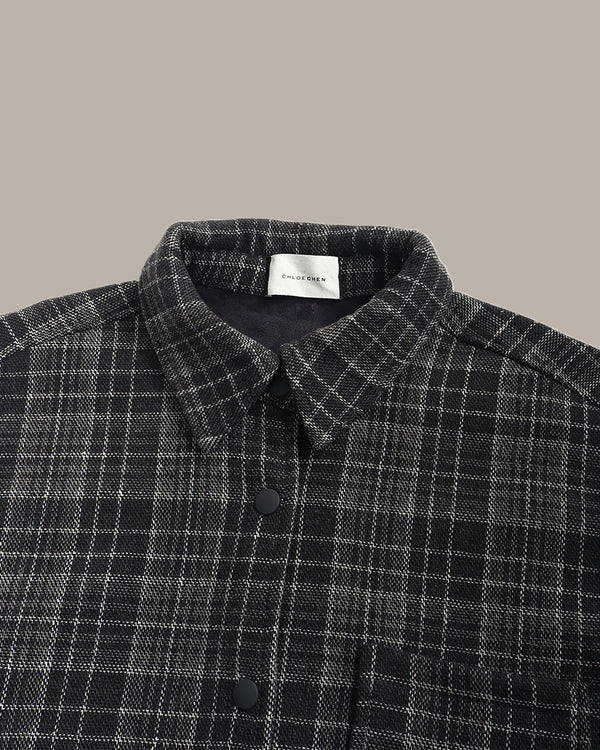 格紋法蘭絨襯衫外套