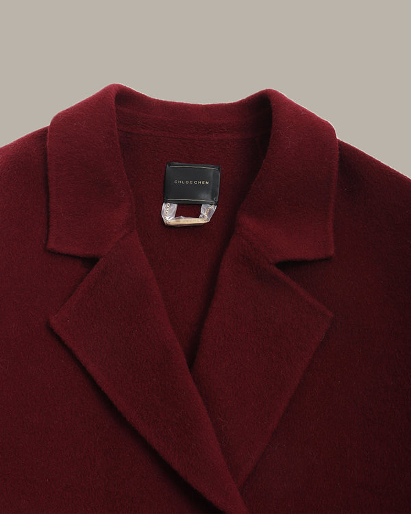 戗驳领中长款大衣