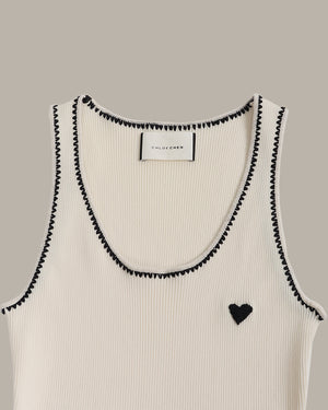 Heart Embroidered Tank Top