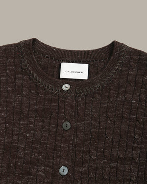 裝飾領口針織開襟衫