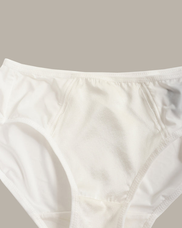 Close-up of a white underwear on a neutral background