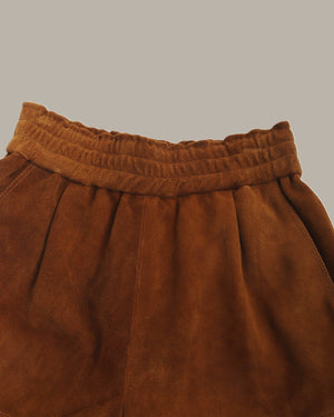 Stretchable Waist Suede Shorts