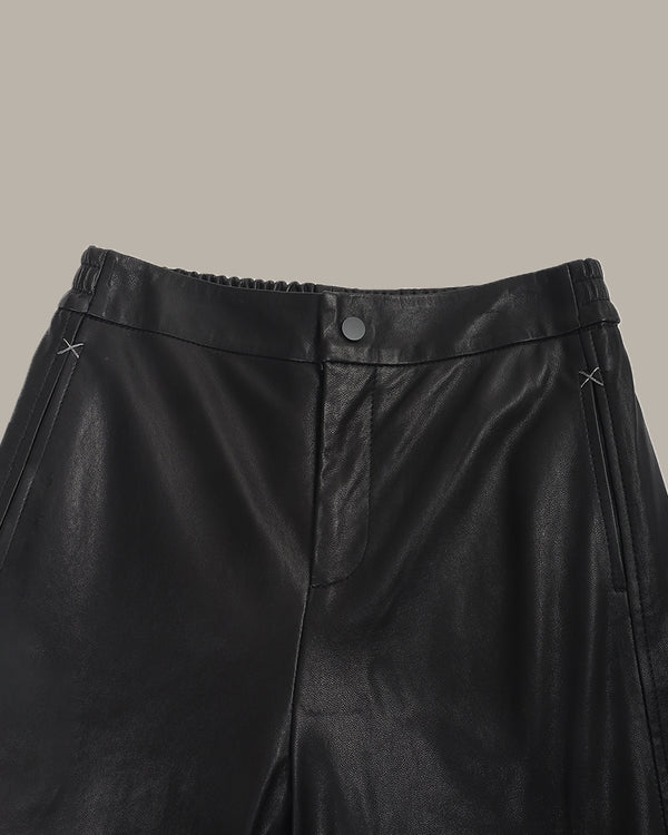 Leg-Slimming Leather Pants