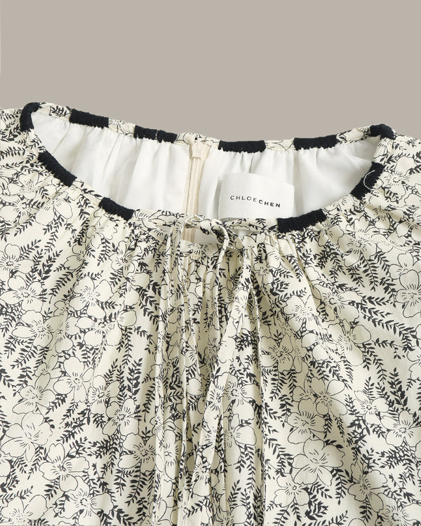 Bubble Sleeve Floral Dress