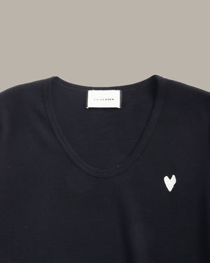Heart Embroidery Wool T-Shirt