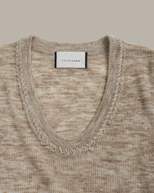 裝飾領口針織上衣