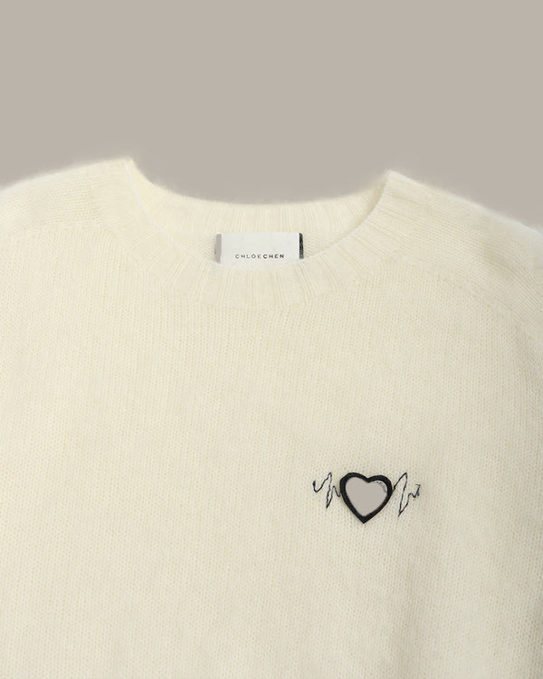 Embroidered Wool Round Neck Jumper