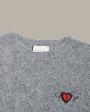 Embroidered Wool Round Neck Jumper