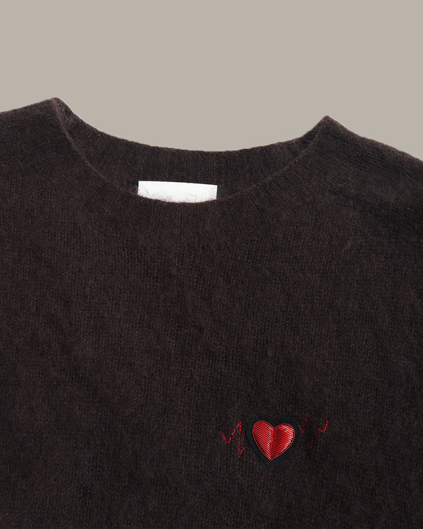 Embroidered Wool Round Neck Jumper
