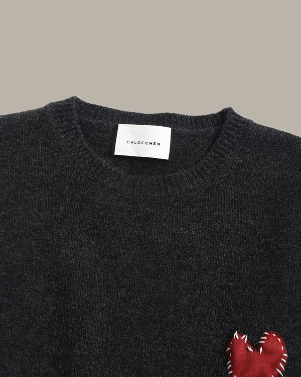 Heart Patch Wool Jumper
