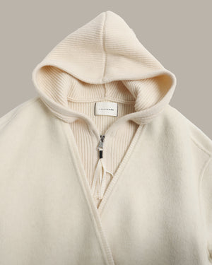 Two-Piece Zip-Up Hooded Overcoat
