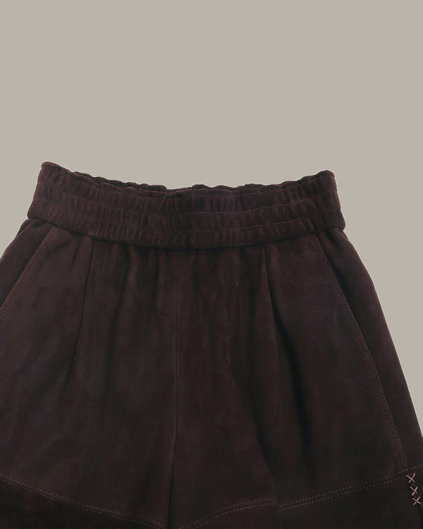 Stretchable Waist Suede Shorts