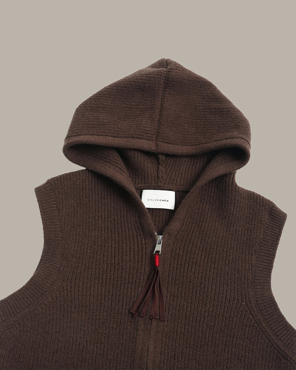 Two-Piece Zip-Up Hooded Overcoat