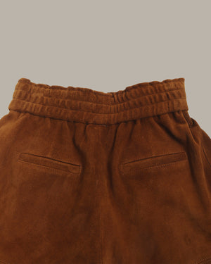 Stretchable Waist Suede Shorts