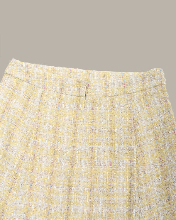Plaid Tweed Skirt