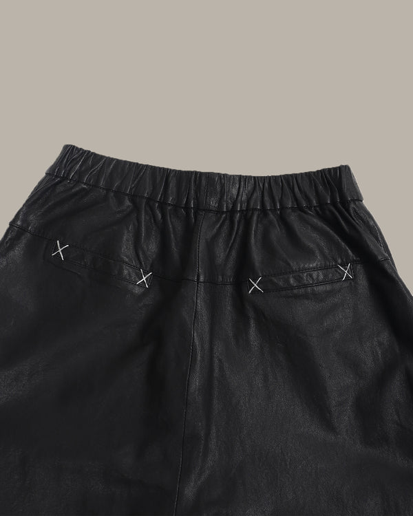 Stretchable Waist Leather Pants