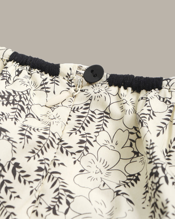 Bubble Sleeve Floral Dress