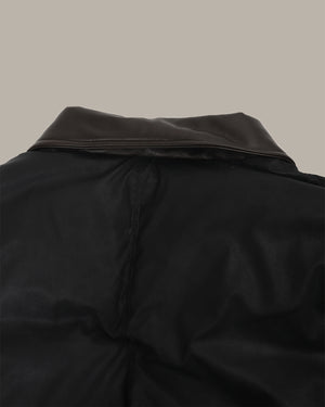 Embroidered Contrast Collar Down Jacket