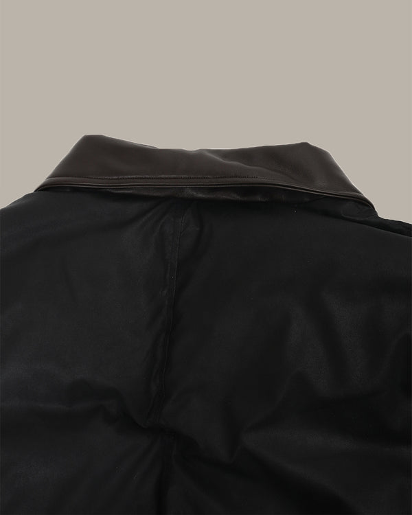 Embroidered Contrast Collar Down Jacket