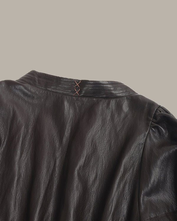 High Slit Leather Maxi Dress