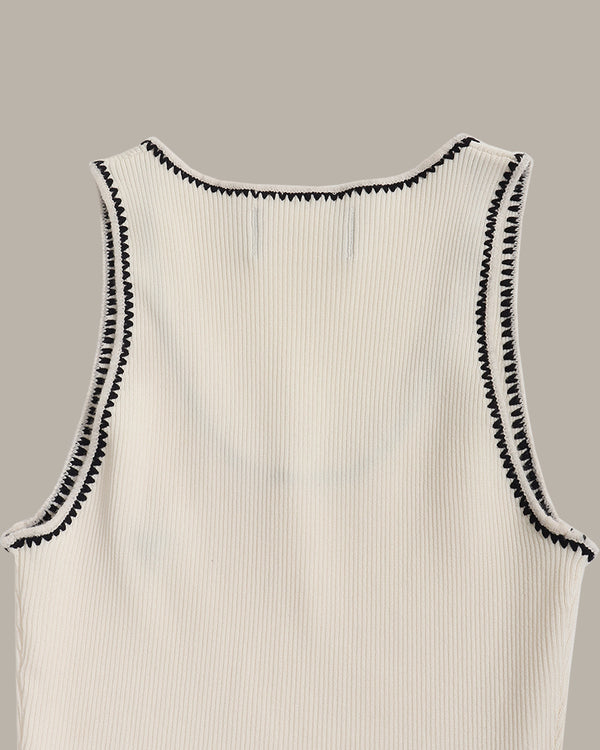 Heart Embroidered Tank Top