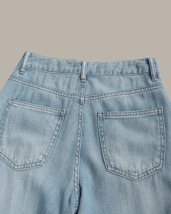 Fringe Hem Denim Jeans