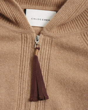 Cashmere Zip-Up Hoodie Cardigan