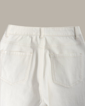 Braided Stitch Detail Flared Jeans
