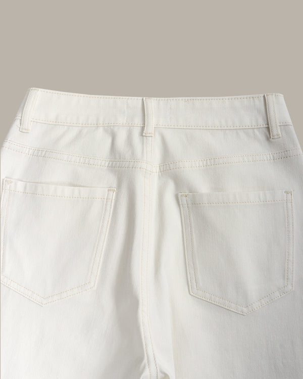 Braided Stitch Detail Flared Jeans