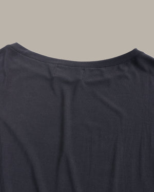 Dark gray t-shirt with a plain background