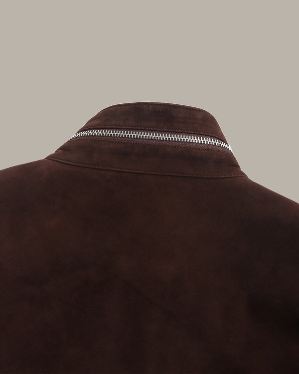 100% Suede Flap-Pocket Jacket