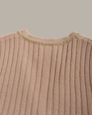 V-Neck Ribbed Knit Vest