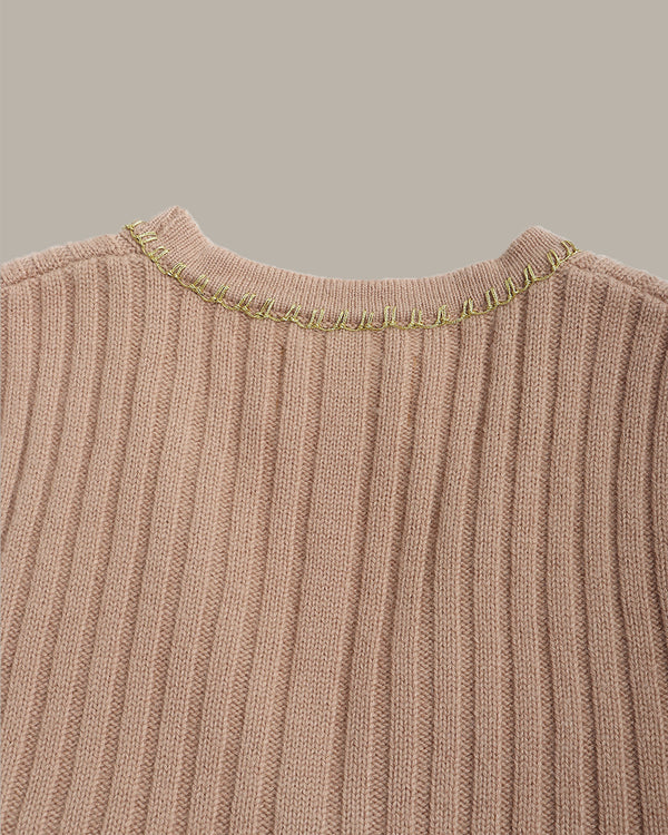 V-Neck Ribbed Knit Vest