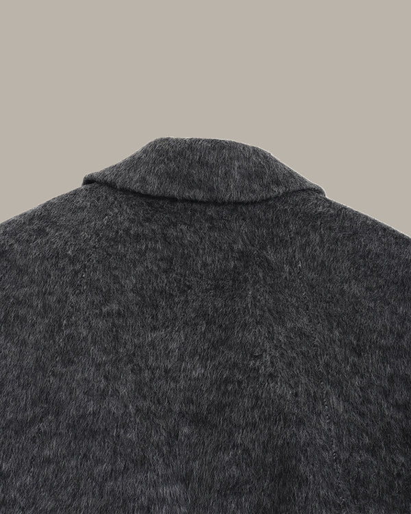 戗驳领中长款大衣