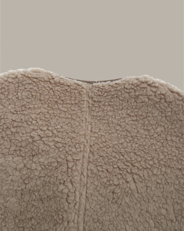 Fuax Shearling Coat With Scarf