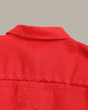 100% Ramie Back Hollow-Out Shirt