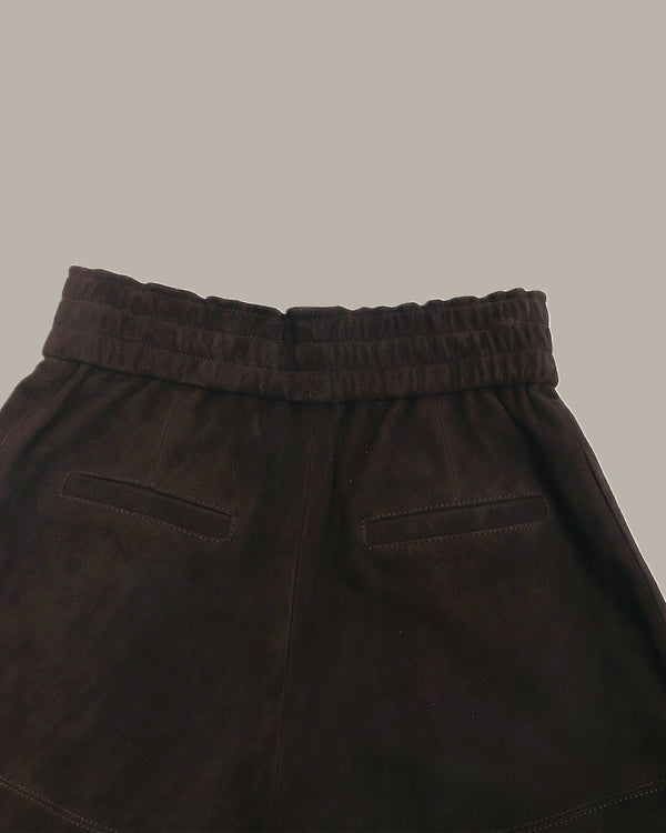 Stretchable Waist Suede Shorts