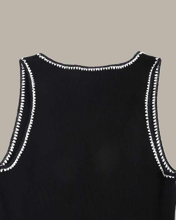 Heart Embroidered Tank Top
