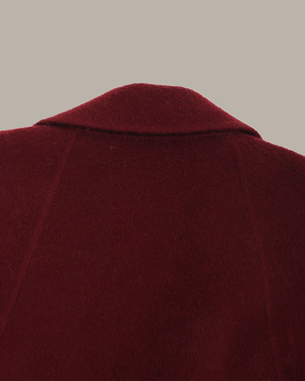 戗驳领中长款大衣