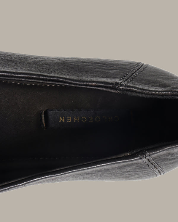 Cecilia Square-Toe Leather Flats
