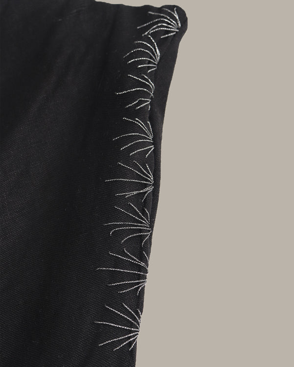 100% Linen Stitched Midi Skirt