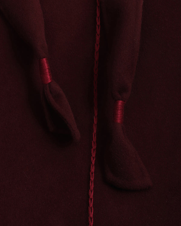 Long Wool Overcoat With Belt