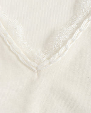 Lace Trim V-Neck T-shirt