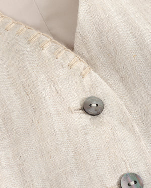 Stitched Detail Linen Vest